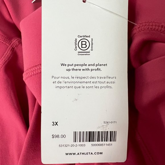 Athleta Plus Salutation Stash Pocket II 7/8 Tight Leggings Pink size 3X - Picture 13 of 14